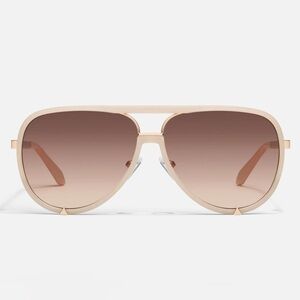 Quay *NEW* High Profile Bone Frame/Brown Fawn Lens Aviator Sunglasses